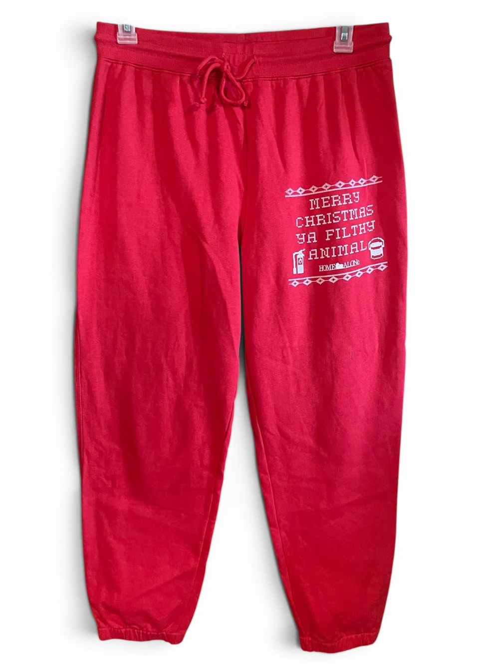 Home Alone Movie Unisex XL Red Christmas Joggers Sweatpants Filthy Animal